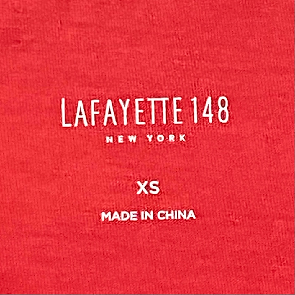 NEW LAFAYETTE 148 New York Kim Short Sleeves Cotton T-Shirt Tee Ultra Pink XS - Picture 8 of 13